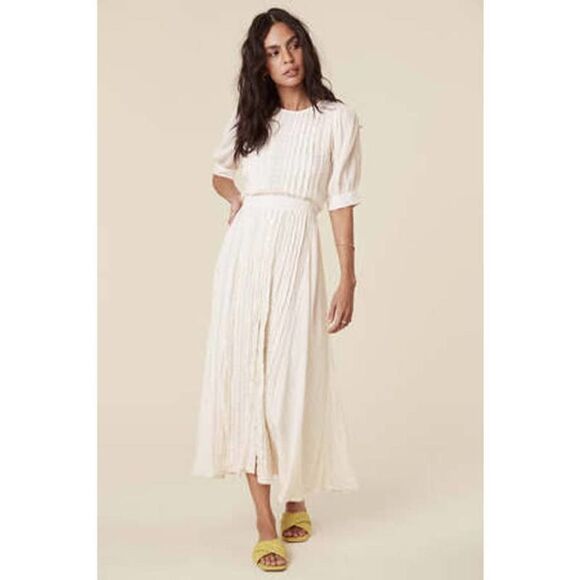 SPELL & THE GYPSY COLLECTIVE JOLENE LACE CUTOUT DRESS IN ANTIQUE WHITE SZ S